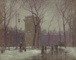 Winter, Washington Square by Paul Cornoyer