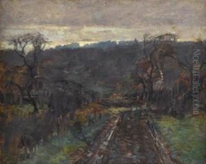 A Road At Dusk by Paul Cornoyer