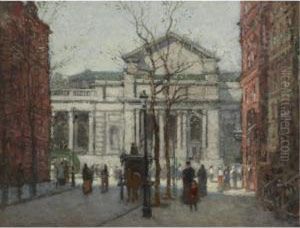 The New York Public Library by Paul Cornoyer