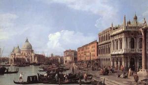 The Molo: Looking West by (Giovanni Antonio Canal) Canaletto