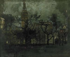 Evening At Madison Square by Paul Cornoyer