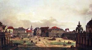 View of Dresden, Zwingerhof in Dresden, from the fortress