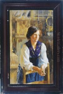 A Young Girl At Prayer