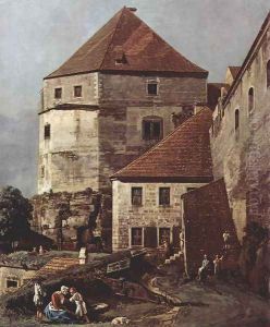 View from Pirna, the sun-stone fortress, Detail by (Giovanni Antonio Canal) Canaletto