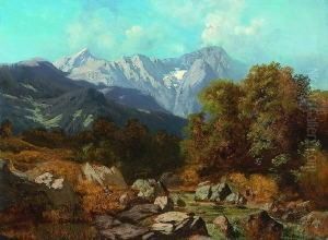 Blick Auf Das Wettersteingebirge
 Mit Der Zugspitze.
