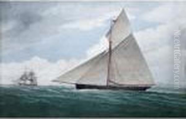 Pilot Cutter 2p Approaching A British Brig Which Is Signalling For A Pilot - view 1