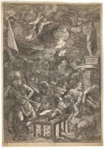Martyre De Saint Laurent by Cornelis Cort