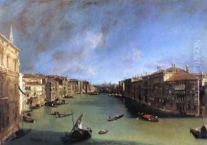 Grand Canal: Looking Northeast from the Palazzo Balbi to the Rialto Bridge by (Giovanni Antonio Canal) Canaletto