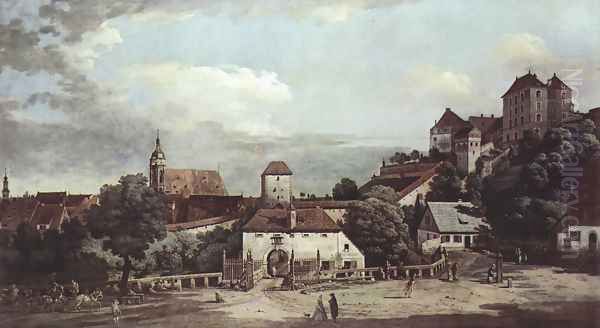 View from Pirna, from the south side of view, with fortifications and Upper (gate), and Fortress Sonnenstein - view 1