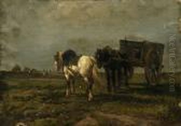 Cart Horses In Field - view 1