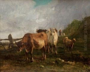 Vaches Au Pre Toile by Antonio Cordero Cortes