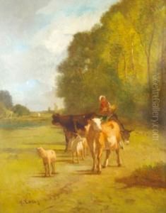 Paisaje Con Ganado by Antonio Cordero Cortes