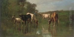 Livestock Watering Before Woodland by Antonio Cordero Cortes