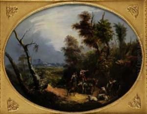 Par De Paisajes Con Figuras