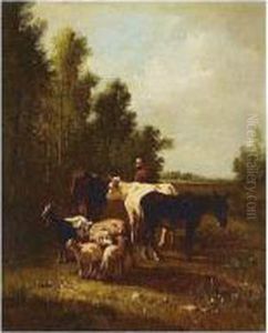 Cows, Donkey And Sheep by Andres Cortes