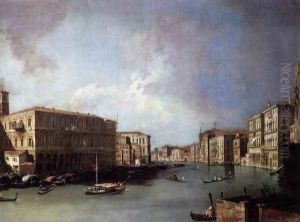 Grand Canal, Looking North from Near the Rialto Bridge by (Giovanni Antonio Canal) Canaletto