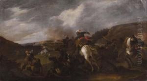 Scena Di Battaglia by Guglielmo Cortese Il Borgognone