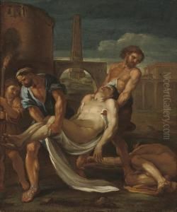 The Plague At Ashdod by Guglielmo Cortese Il Borgognone