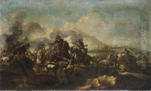 Scena Di Battaglia by Guglielmo Cortese Il Borgognone