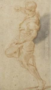 A Man With An Outstreched Arm Turned To The Left by Guglielmo Cortese Il Borgognone