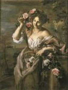 Figura Femminile Che Regge Fiori
E Spighe, Presso Un Basamento Scolpito In Pietra Ed Un Vaso Da
Giardino, Con Architetture Classiche Sullo Sfondo (estate ?) Figura Femminile Che Regge Fiori
E Spighe, Presso Un Basamento Scolpito In Pietra Ed Un Vaso Da
Giardino, Con Architetture Classiche Sullo Sfondo (estate ?)