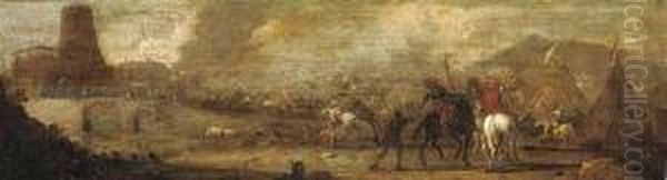 A Military Engagement Before A Besieged Fortification - view 1