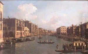 The Grand Canal Near the Rialto Bridge by (Giovanni Antonio Canal) Canaletto