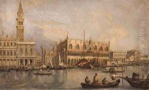 A view of the Doge's palace and Piazza San Marco from the Grand Canal, Venice by (Giovanni Antonio Canal) Canaletto