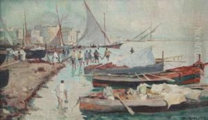 Pescadores En Napoles by Giuseppe Cosenza