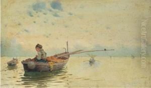 Pescatori Nel Golfo by Giuseppe Cosenza