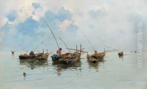 Pescatori In Mare by Giuseppe Cosenza