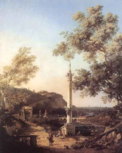 Capriccio River Landscape with a Column - view 1