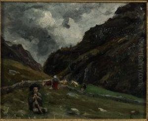 Pastorelli Nella Vallata Di Gressoney by Demetrio Cosola