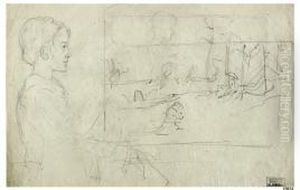 "ragazza Seduta" (verso: Contadinella Con Brocca) by Demetrio Cosola