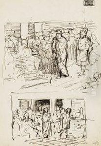 Studio Per Il Dipinto "la Presentazione Di Cristo A Ponzio Pilato"