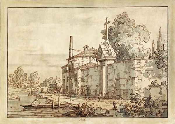 A convent by a river in the Veneto - view 1