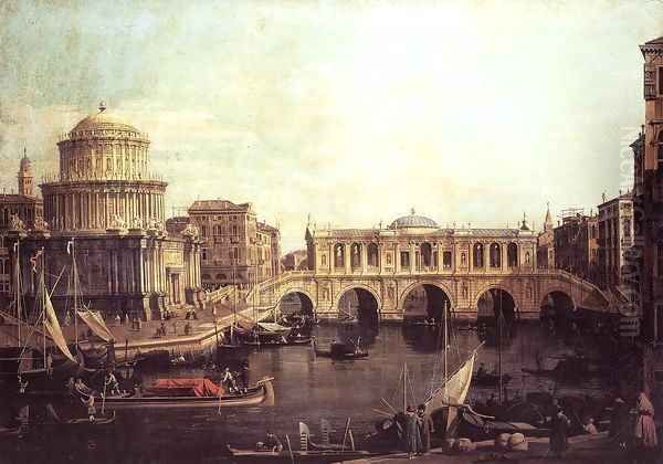 Capriccio The Grand Canal, with an Imaginary Rialto Bridge and Other Buildings - view 1