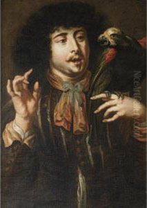A Young Man With A Parrot (the Sense Of Touch)