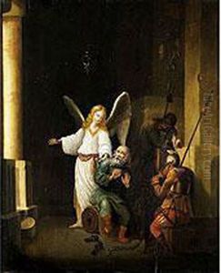 Der Heilige Petrus Wird Aus Dem Kerker Gefuhrt by Jan Cossiers