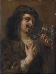 A Man Drinking From A Tankard by Jan Cossiers