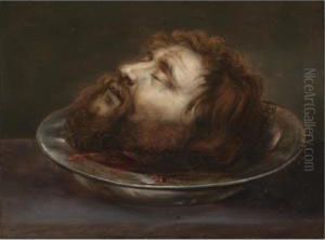 The Head Of Saint John The Baptist by Jan Cossiers