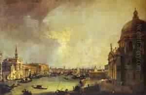 Entrance To The Grand Canal Looking East 1725 by (Giovanni Antonio Canal) Canaletto