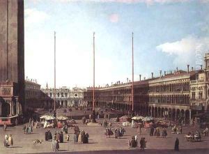 Piazza San Marco, Looking toward San Geminiano by (Giovanni Antonio Canal) Canaletto