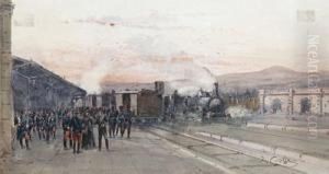 Sur Le Quai De La Gare by Emmanuel Costa