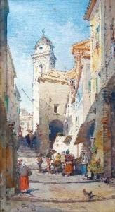 Villefranche Sur Mer. Rue Animee by Emmanuel Costa