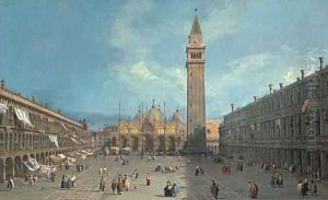 Piazza San Marco possibly late 1720s by (Giovanni Antonio Canal) Canaletto