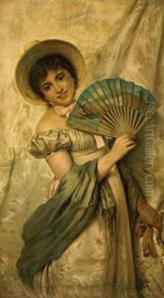 Young Girl With A Fan - view 1