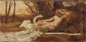 Leda E Il Cigno by Giovanni Costa