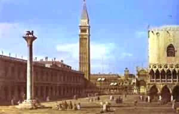 Venice The Piazzzetta Towards The Torre Delorologio 1743 - view 1