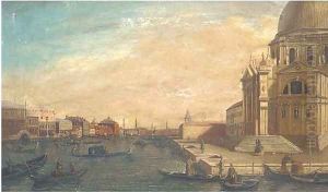 Entrance to the Grand Canal looking east by (Giovanni Antonio Canal) Canaletto